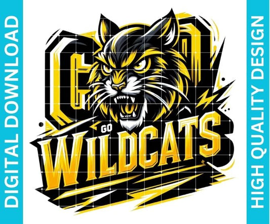 Wildcats Sports Mascot PNG | Fierce Wildcat Mascot Clipart | High Quality Team Spirit PNG | Sublimation Design | DTF DTG Printable | Instant Download